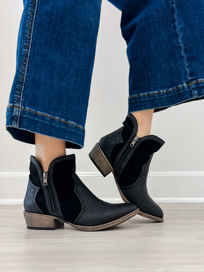 Very G Cassidy Black Tooled Bootie