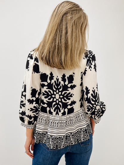 Baroque Floral Peasant Top Baroque Floral Peasant Top