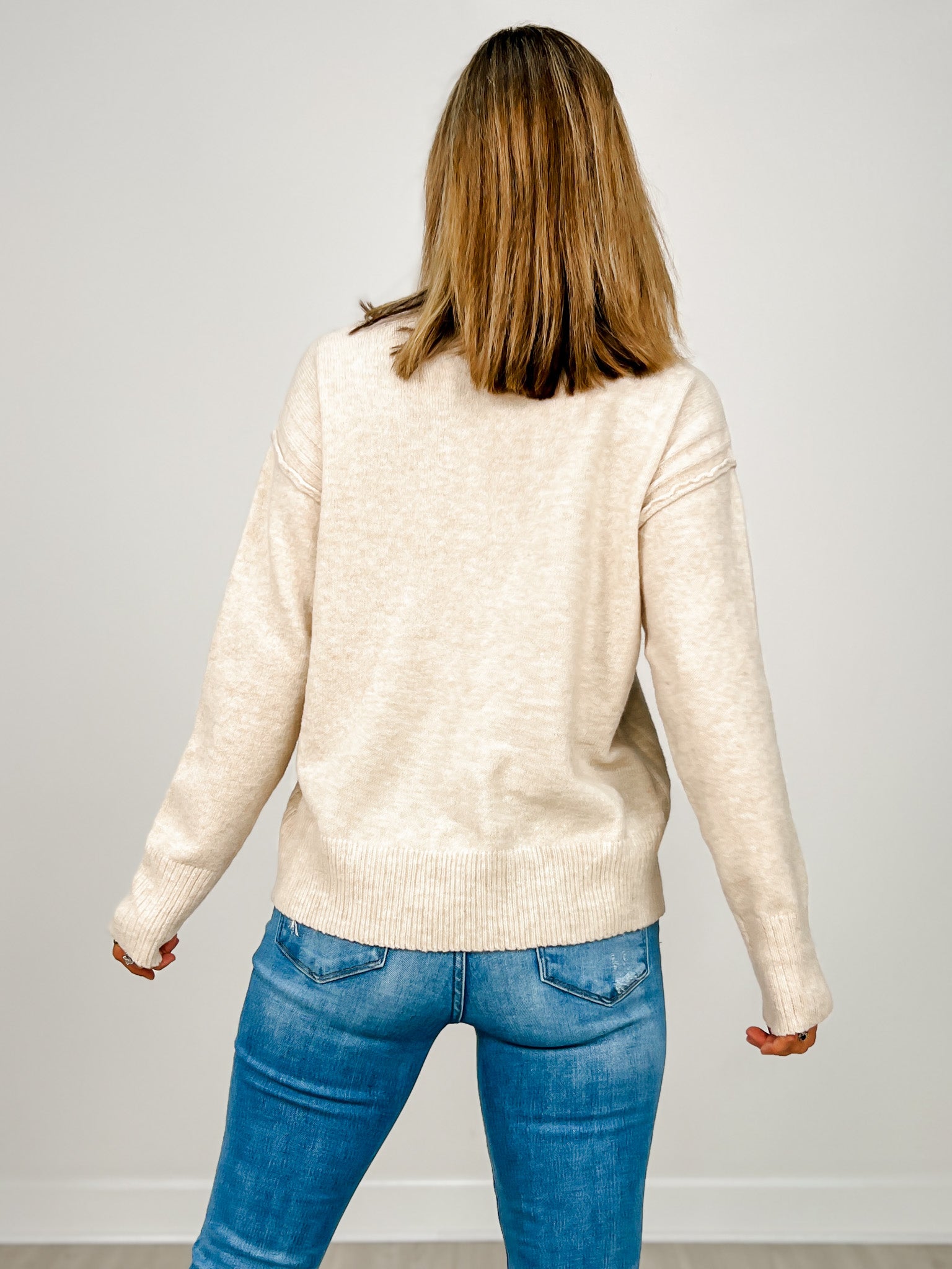 Long Sleeve Cherry Print Knit Top