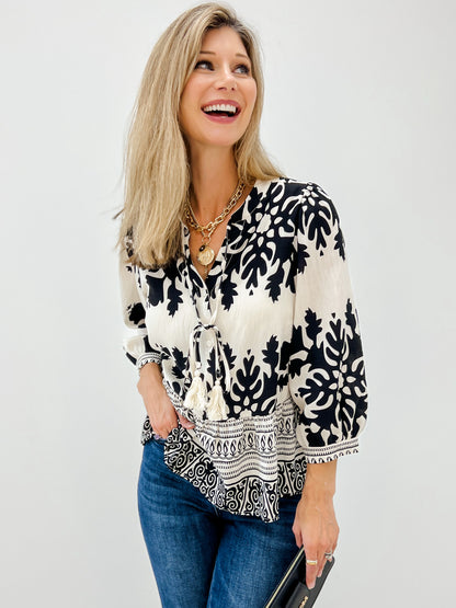 Baroque Floral Peasant Top Baroque Floral Peasant Top
