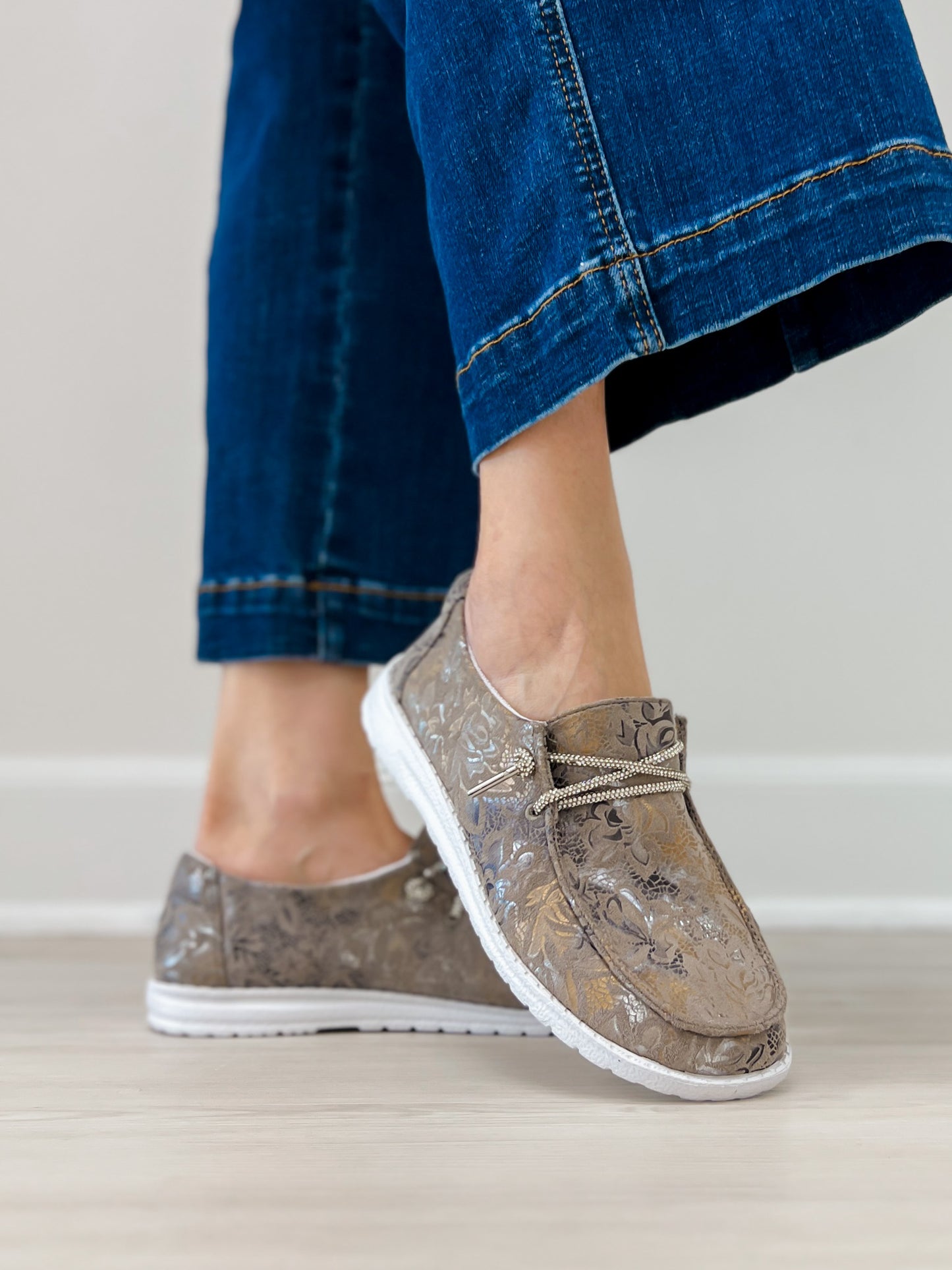 Very G Grey Holly Print Shoe