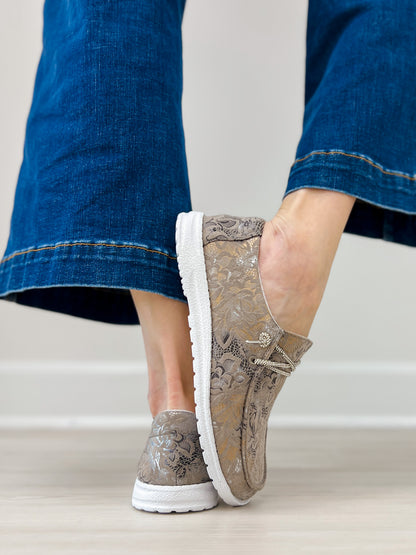 Very G Grey Holly Print Shoe