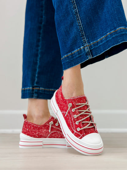 Very G Aman Red Bling Sneaker