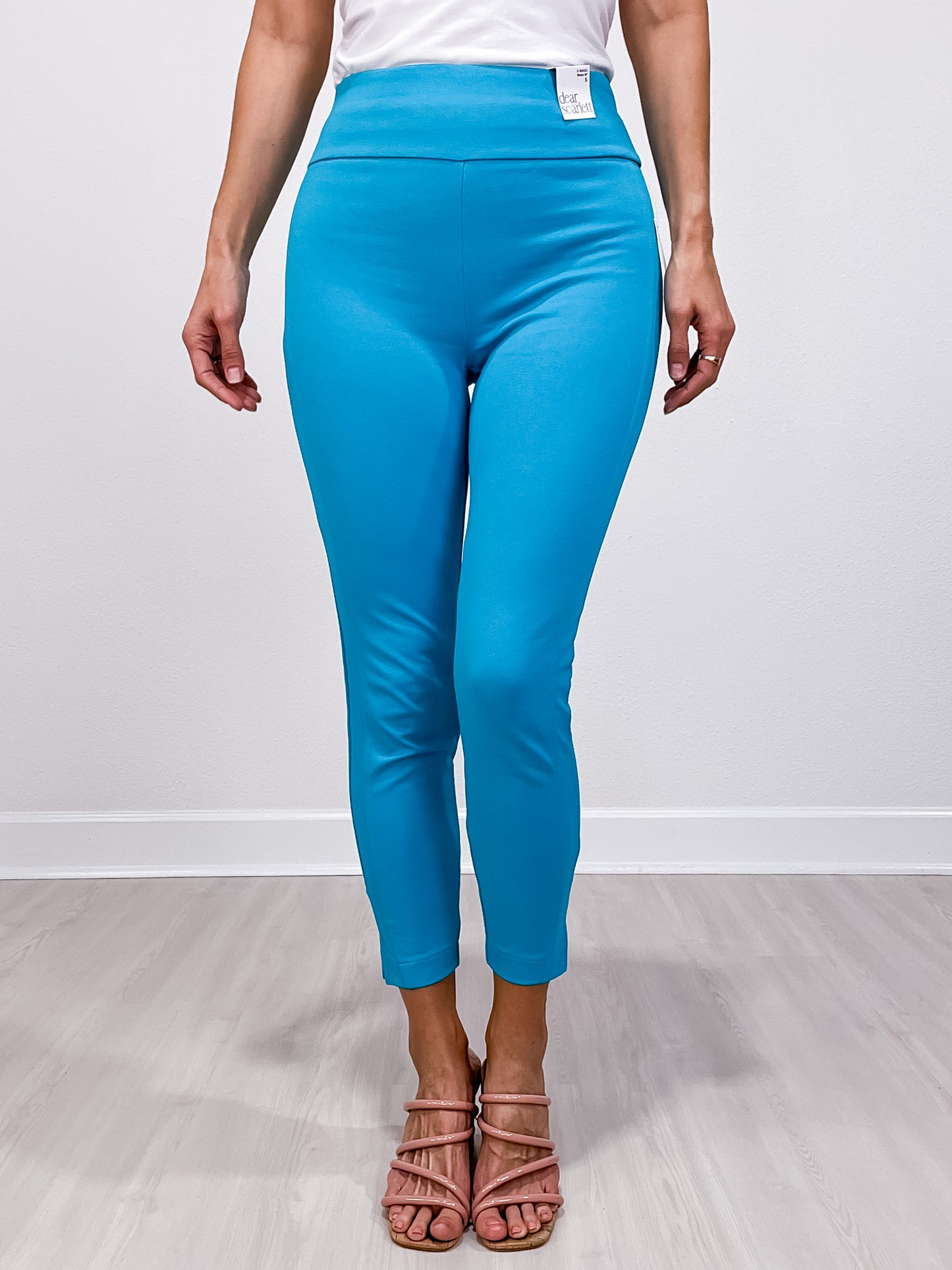 Magic High Waisted Double Knit Skinny Pants in TROPIC TEAL