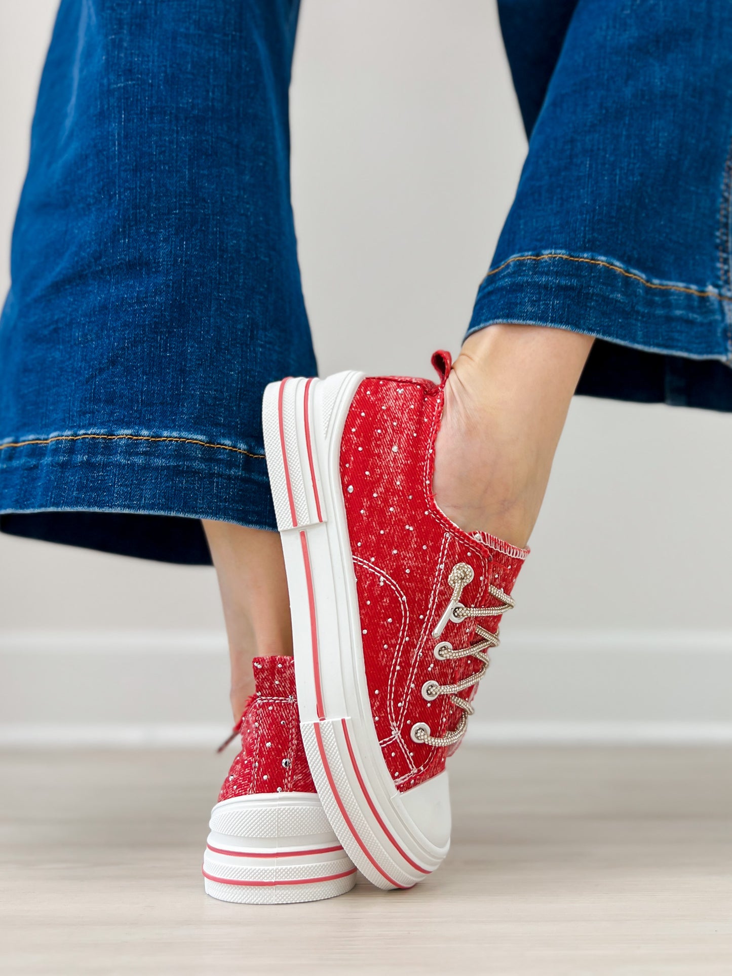Very G Aman Red Bling Sneaker