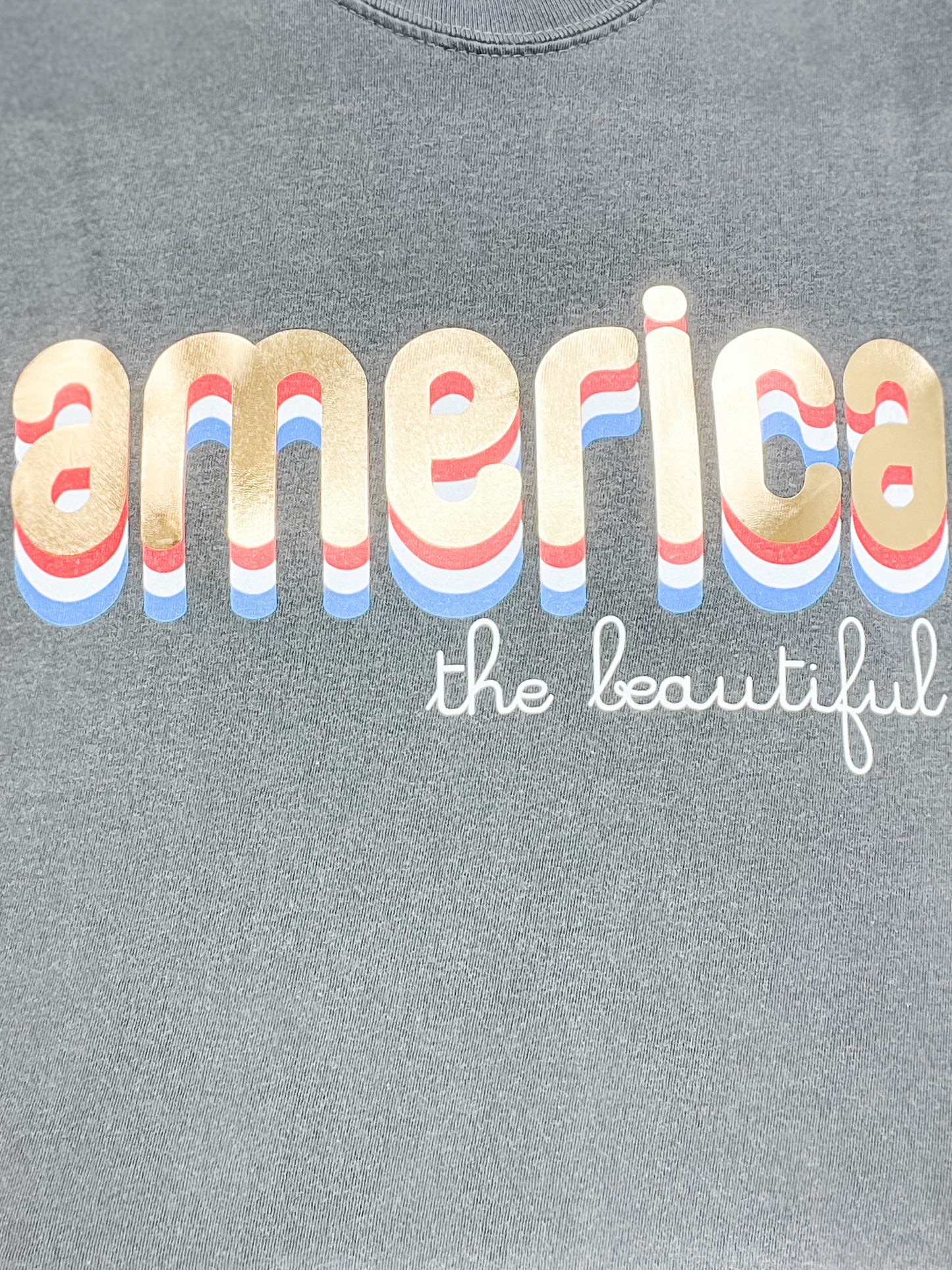 America The Beautiful Gold Foil Graphic Tee