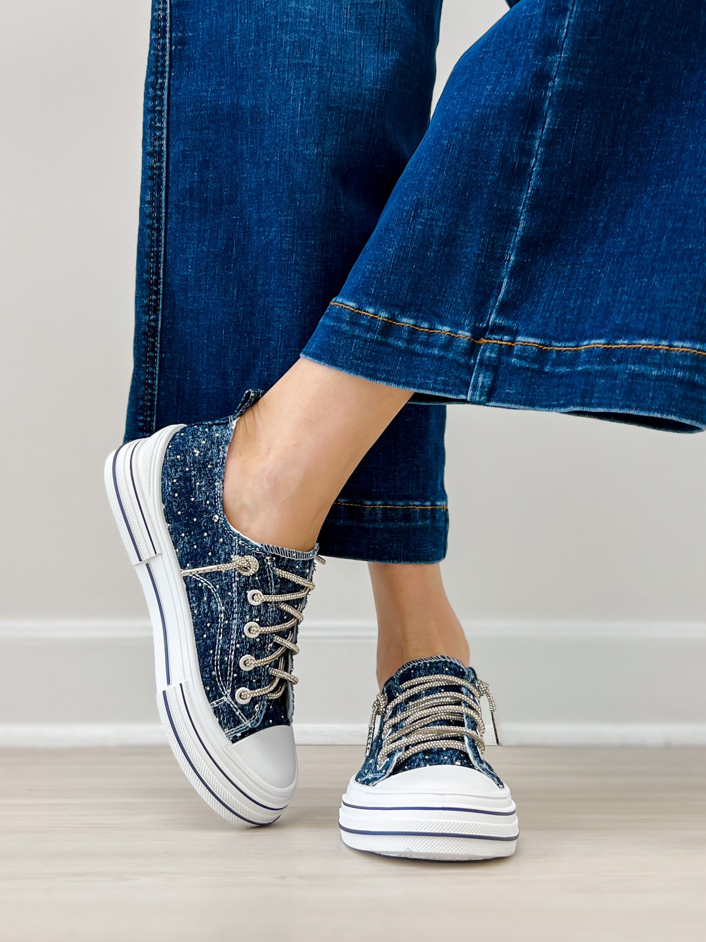 Very G Aman Dark Blue Bling Sneaker