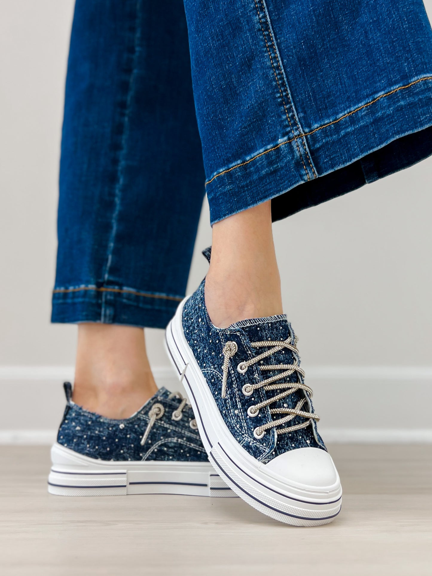 Very G Aman Dark Blue Bling Sneaker