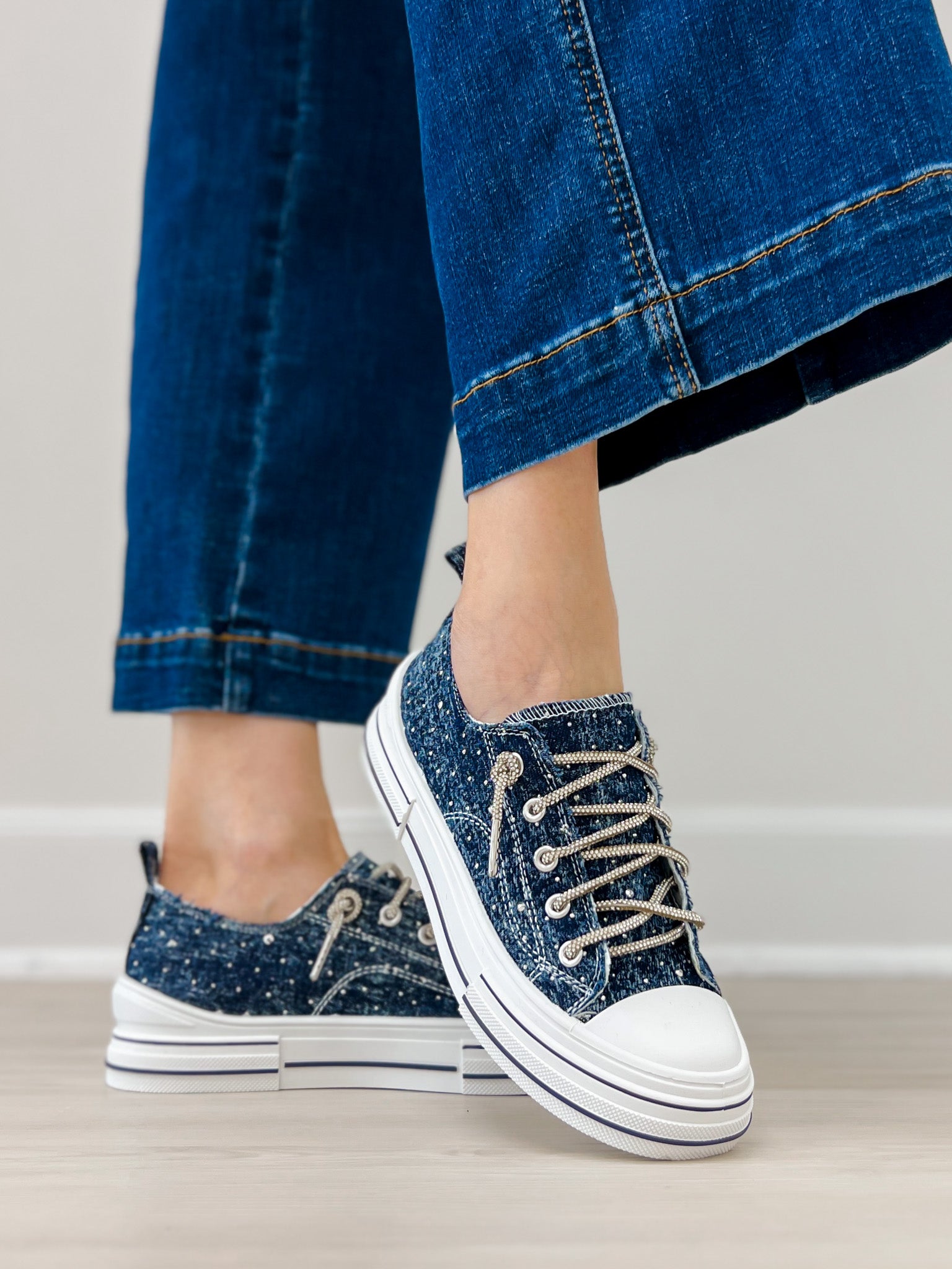 Very G Aman Dark Blue Bling Sneaker