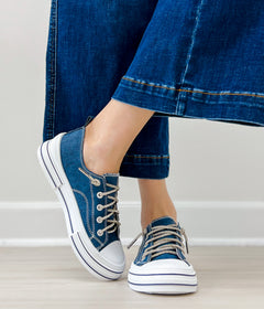 Very G Navy Aman Tooled Sneaker