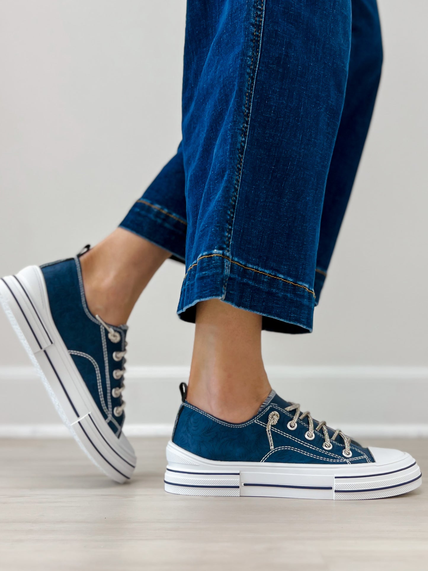 Very G Navy Aman Tooled Sneaker
