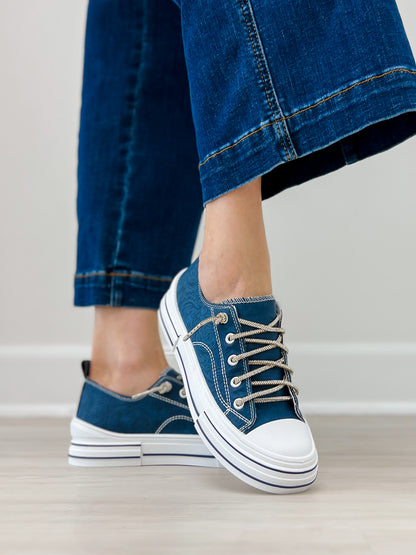 Very G Navy Aman Tooled Sneaker