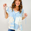 Short Sleeve Over Sized V-Neck Hoodie Top