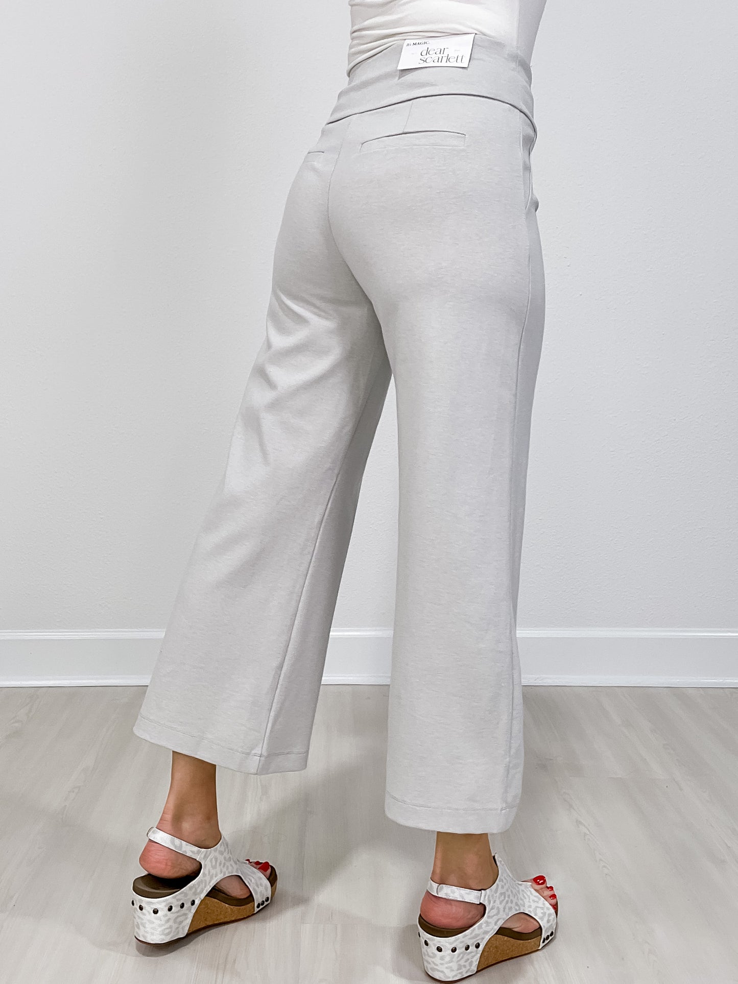 Magic Wide Cropped Pants in PEARL GREY