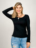 Textured Solid Stretchy Basic Top