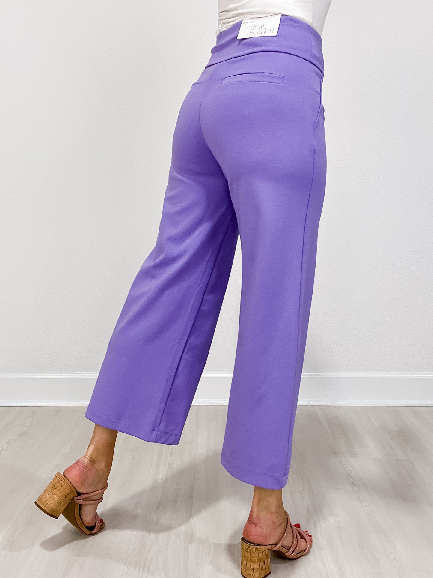 Magic Wide Cropped Pants in VIOLET