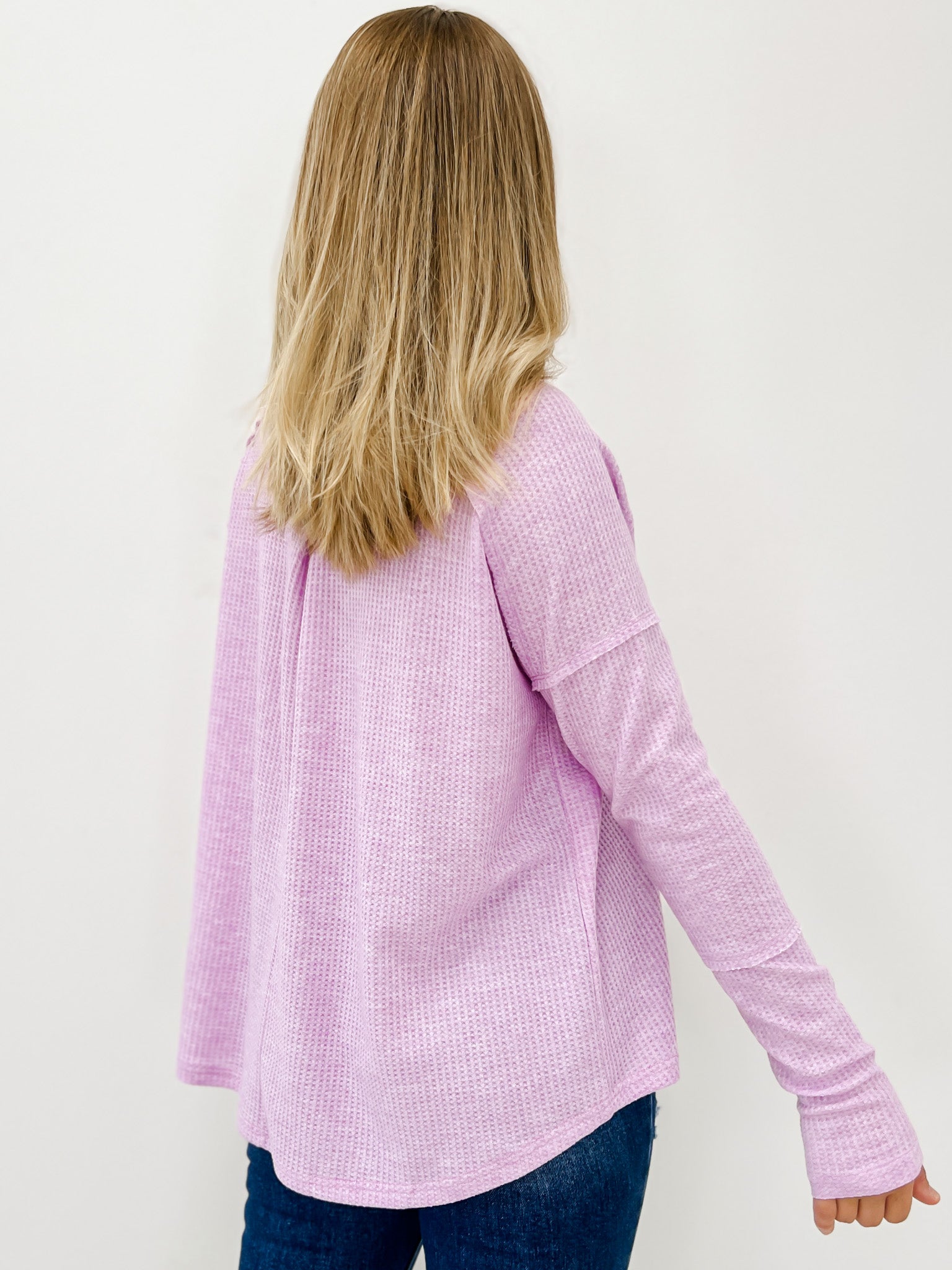 Long Sleeve Thermal Knit Pullover Top