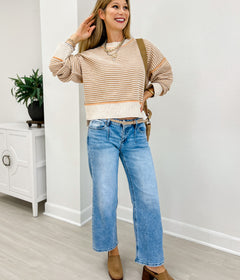 Mica Denim- Low Rise Wide Ankle Baggy Jean