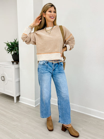Mica Denim- Low Rise Wide Ankle Baggy Jean