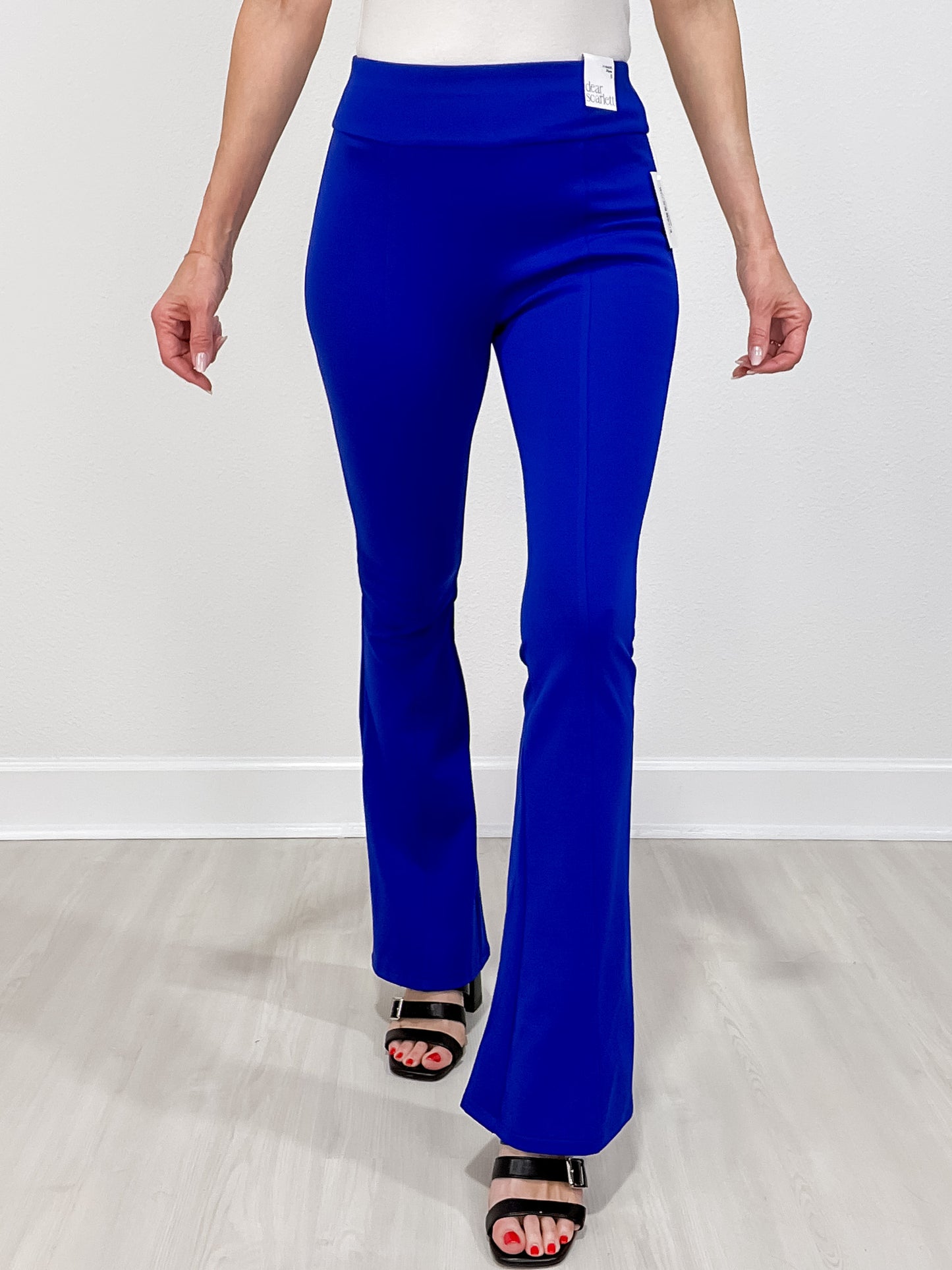 Magic High Waisted Double Knit Kick Flare Pants in FRENCH ROYAL