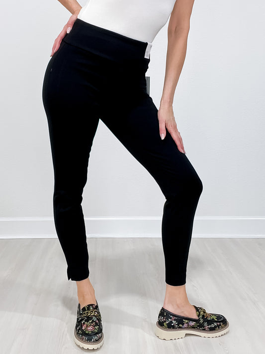 Magic High Waisted Double Knit Skinny Pants in Black