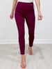 Magic High Waisted Double Knit Pants in WINE - Skinny or Kick Flare