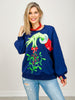 Queen of Sparkles Navy Grinch Mistletoe Hand Sweatshirt