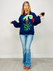 Queen of Sparkles Navy Grinch Mistletoe Hand Sweatshirt