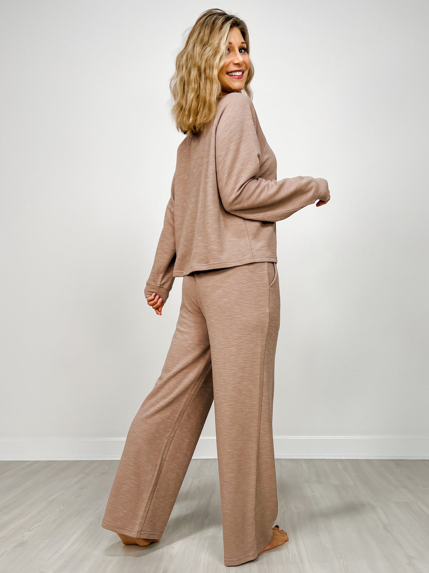 Slub Long Sleeve Top & Pants Set