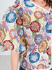 FLORAL EMBROIDERY 3/4 SLV SHORT JACKET