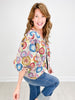 FLORAL EMBROIDERY 3/4 SLV SHORT JACKET