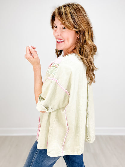 Flower Patch Mineral Washed Cotton Slub Top