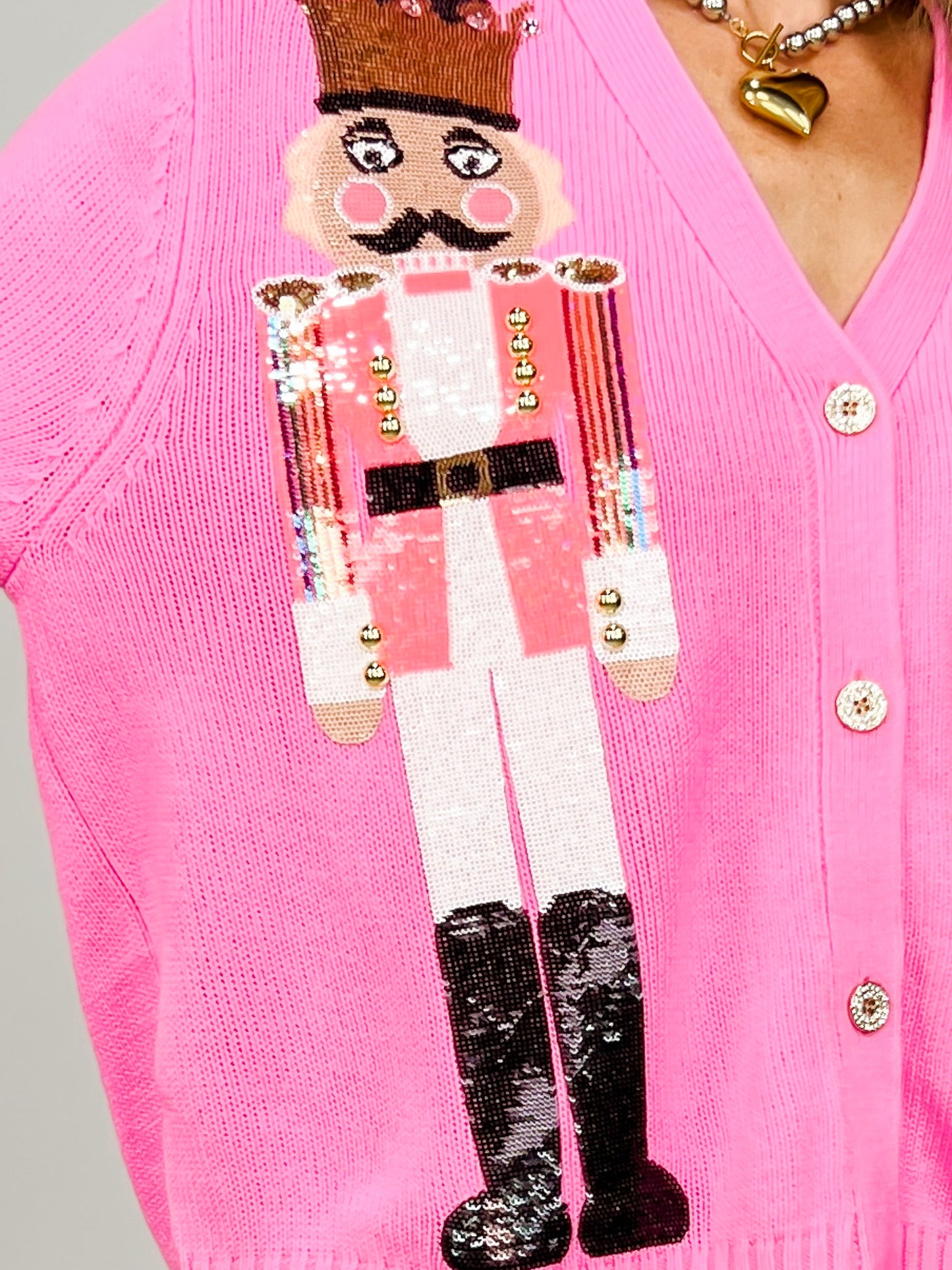Queen of Sparkles Pink Nutcracker Cardigan