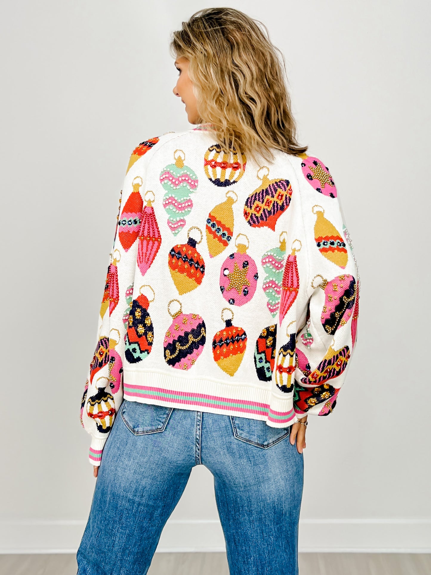 Queen of Sparkles Beige Multi Ornament Cardigan