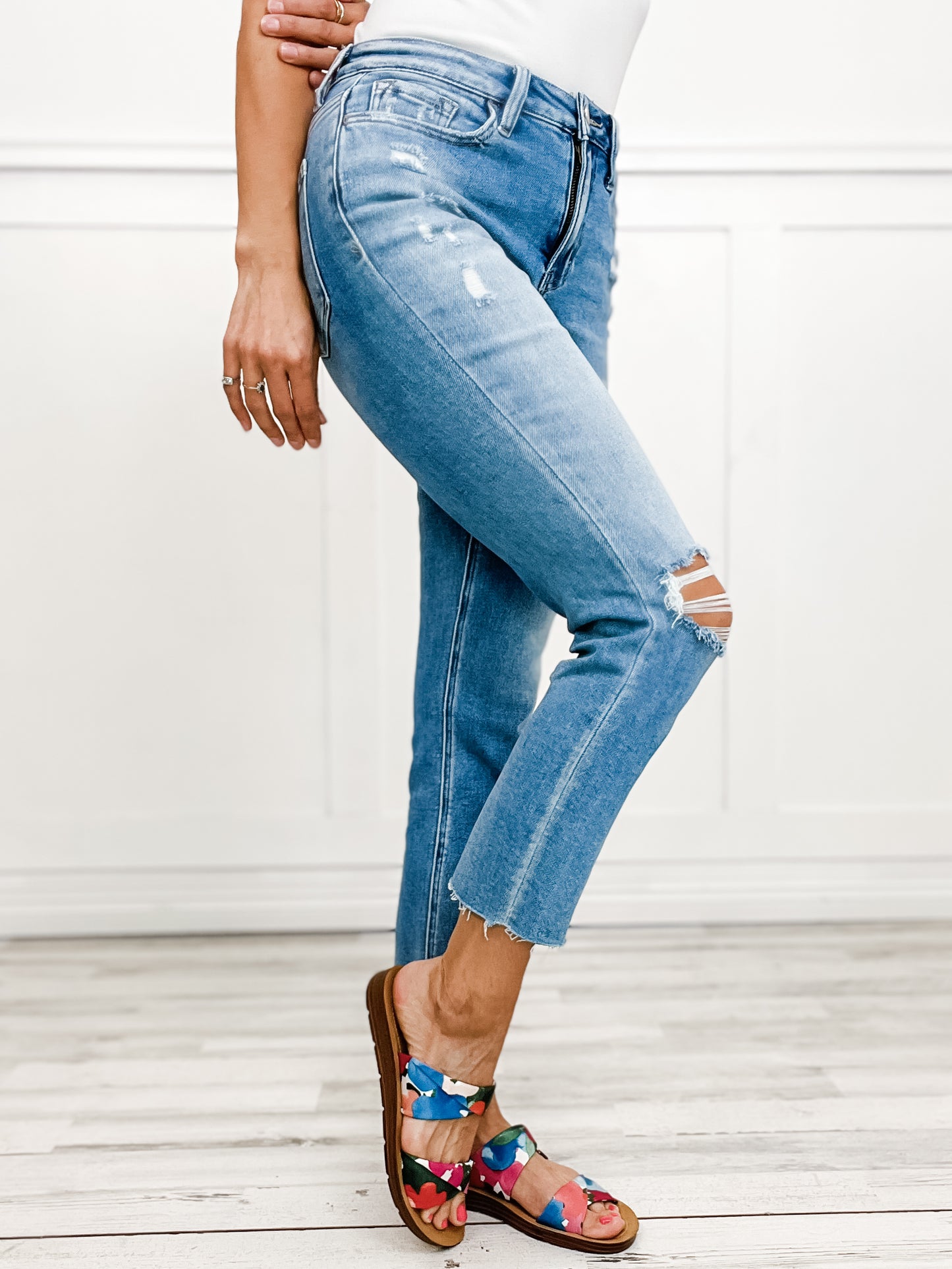 Vervet "Adele" High Rise Slim Straight Leg Jean