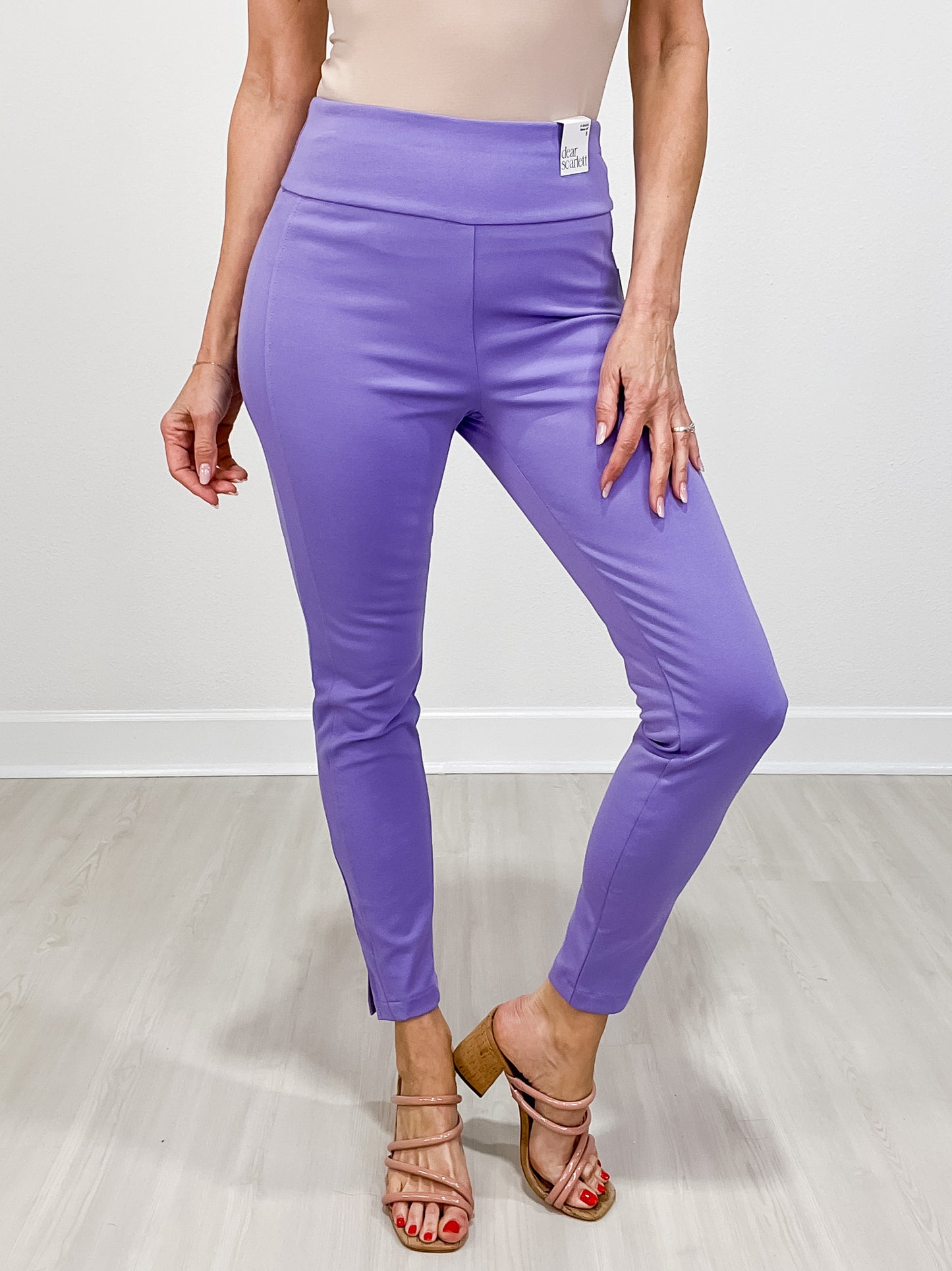 Magic High Waisted Double Knit Skinny Pants in VIOLET