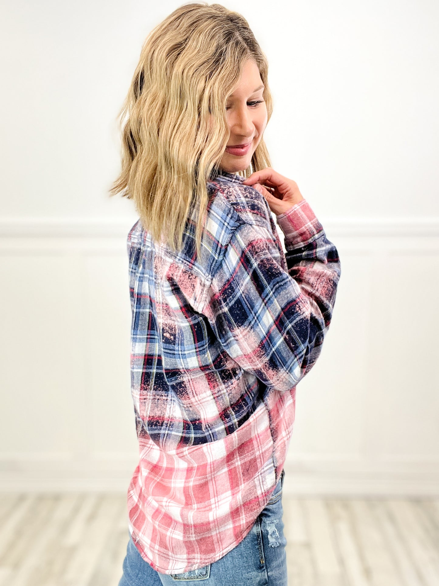 Merica Bleached Flannel Top