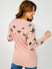 Star Print Long Sleeve Knit Sweater