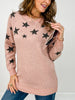 Star Print Long Sleeve Knit Sweater