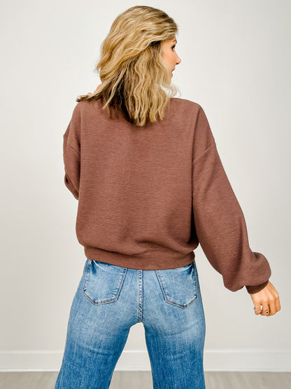 Cloudy Knit Long Sleeve Crop Top