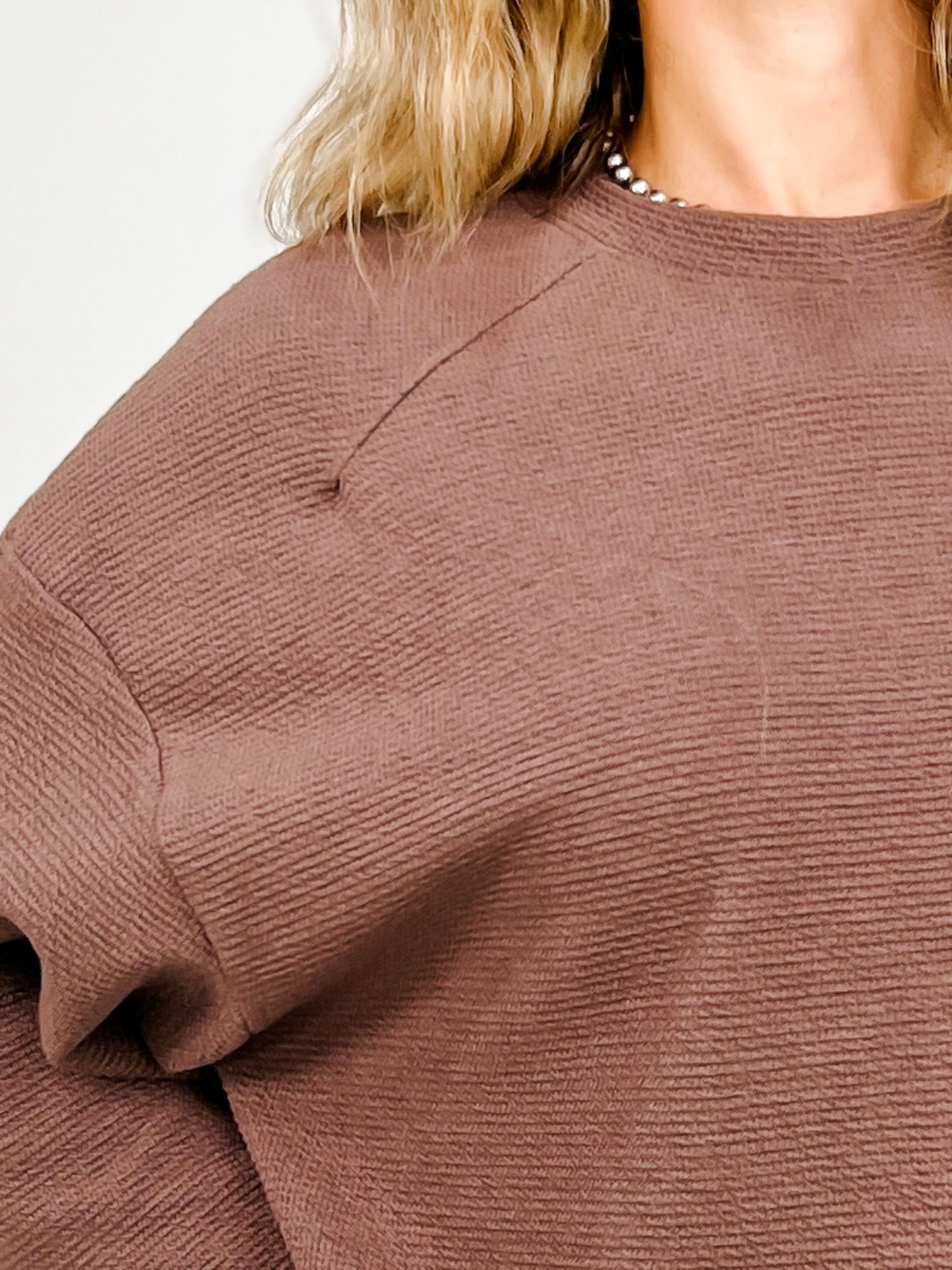 Cloudy Knit Long Sleeve Crop Top