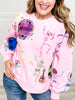 Queen of Sparkles Pink Skeleton Disco Party Sweatshirt