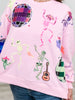 Queen of Sparkles Pink Skeleton Disco Party Sweatshirt