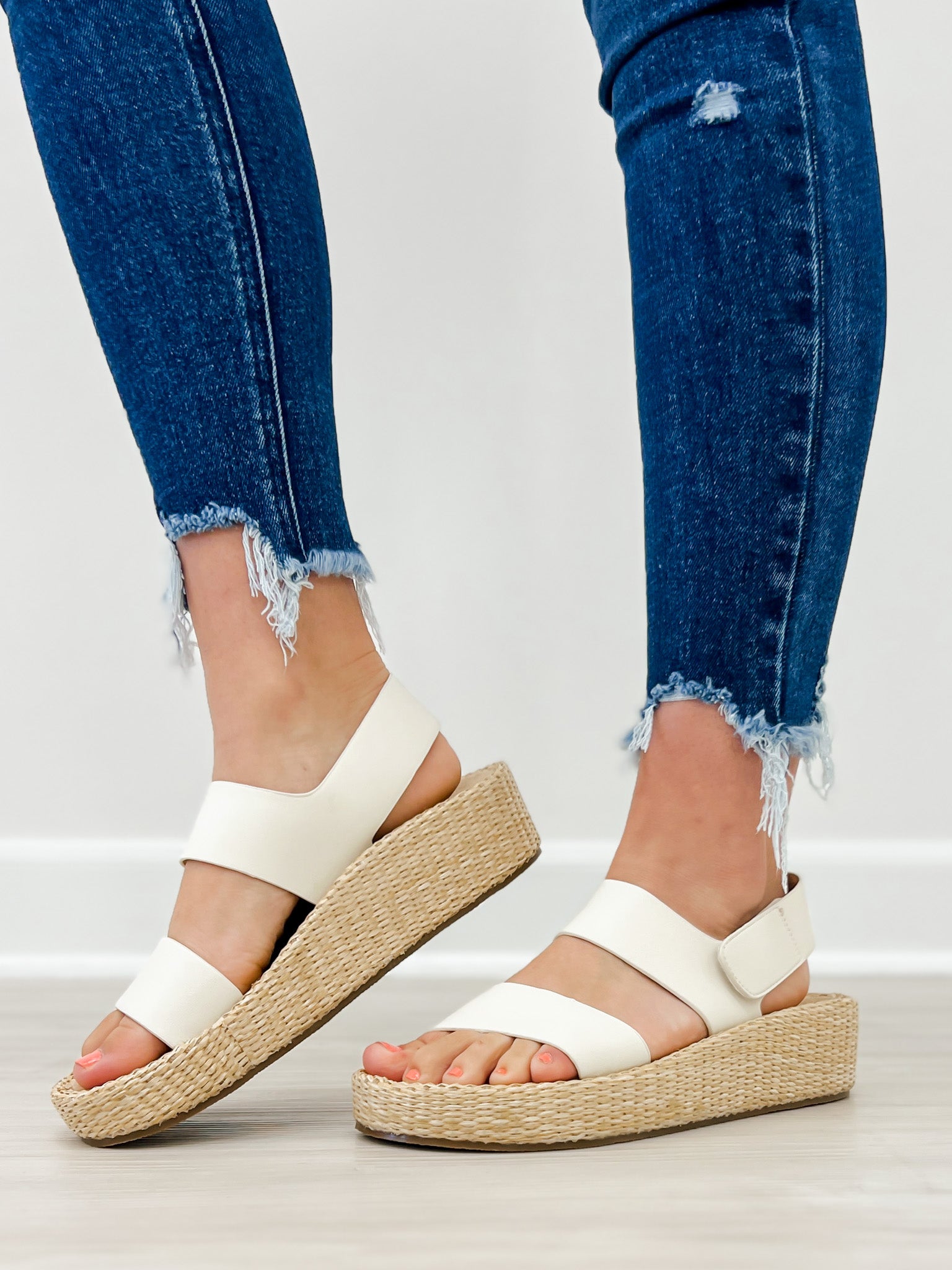 Corkys Heatwave Platform Sandals in White