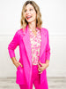 Magic 3/4 Length Ruching Sleeve Blazer in Hot Pink