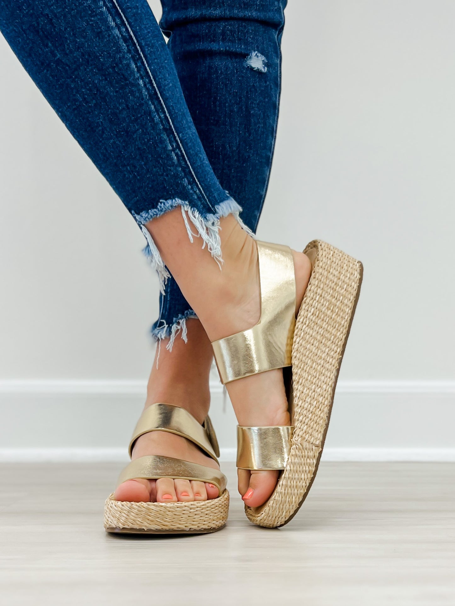 Corkys Heatwave Platform Sandals in Gold