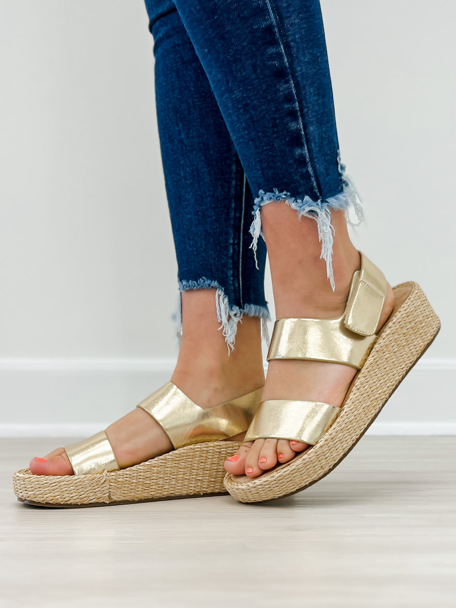 Corkys Heatwave Platform Sandals in Gold