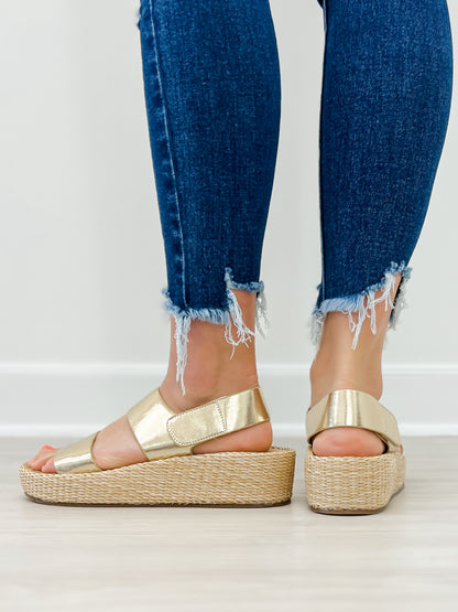 Corkys Heatwave Platform Sandals in Gold