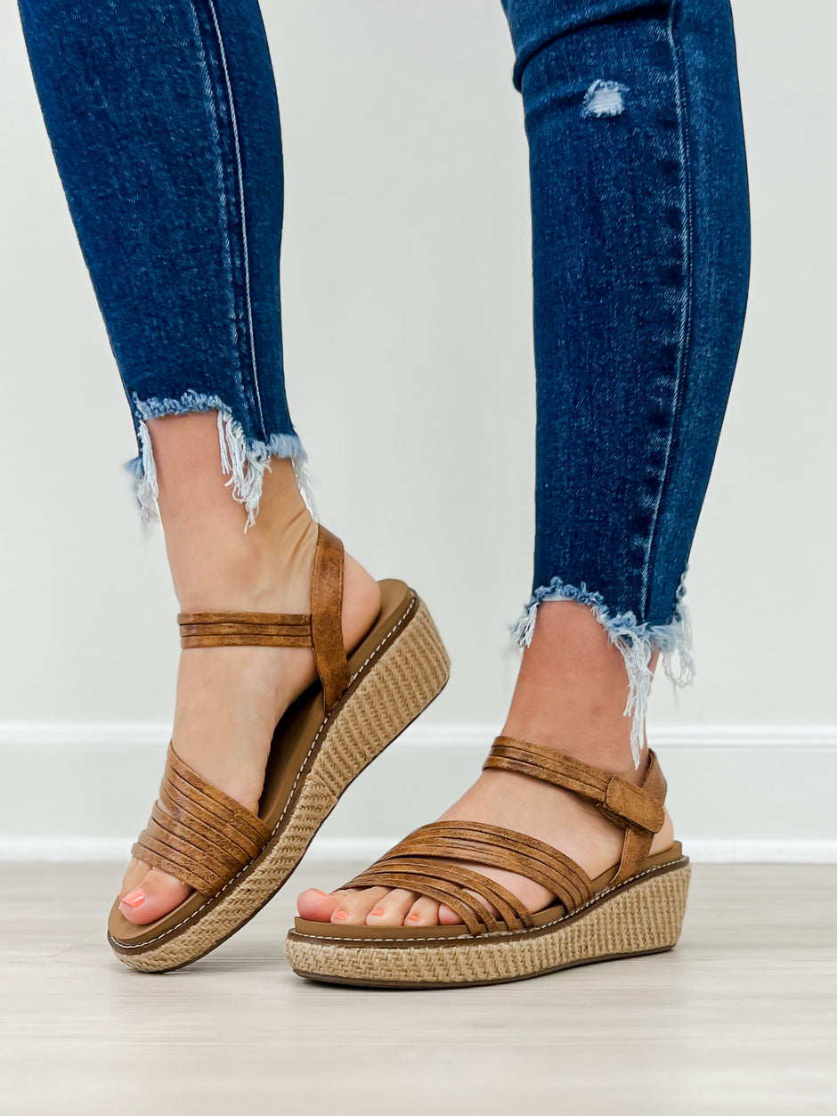 Corkys What About Now Wedges in Cognac