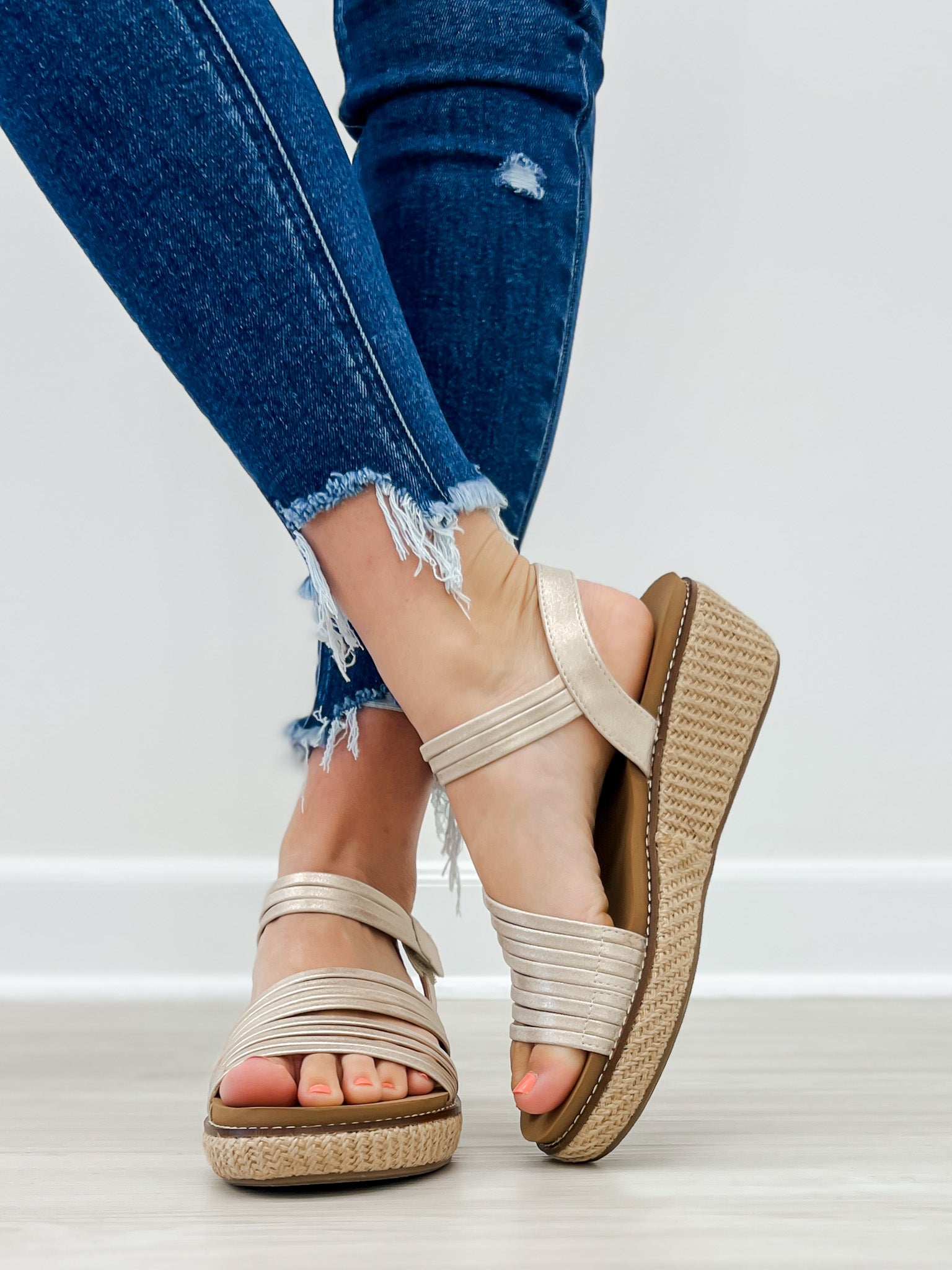 Corkys What About Now Wedges in Gold